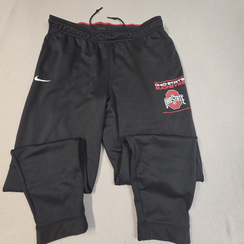 Nike Men XXL Ohio State Buckeyes Dri-FIT Fleece Tapered Sweatpants Black OSU